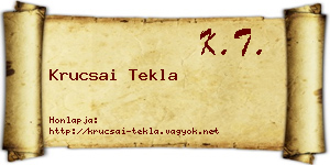 Krucsai Tekla névjegykártya